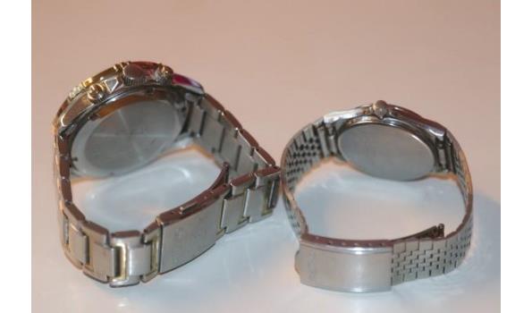 2 div horloges SEIKOtype 612242 en 340301 Chronograph solar, werking niet gekend, met  gebruikssporen